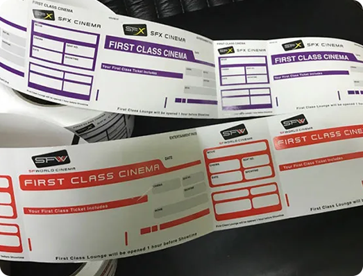 ตั๋วและบัตรพิมพ์จากโรงงาน